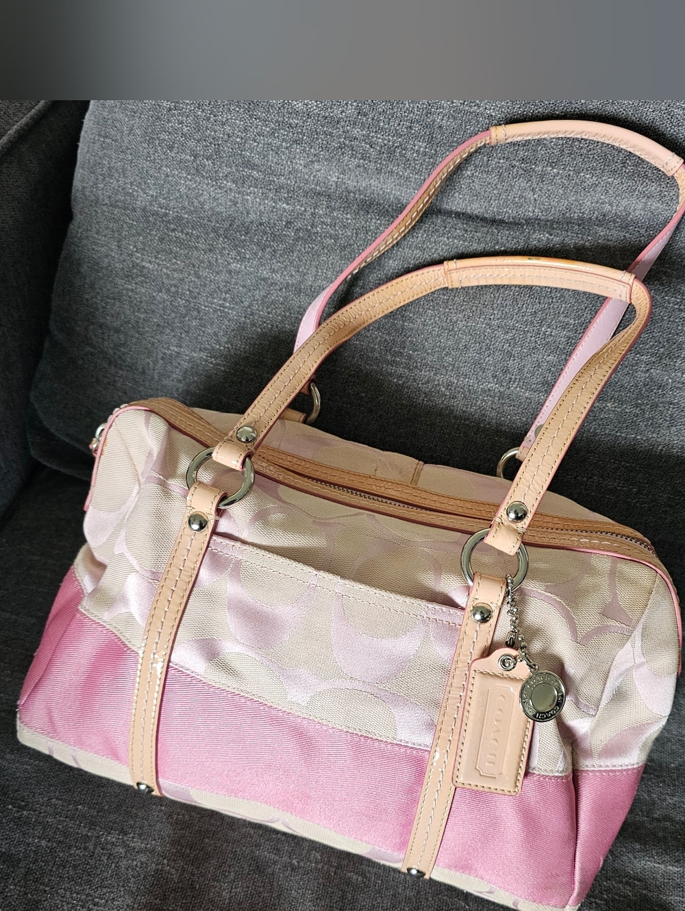 RARE HSA HTF Coach Baby Pink 2000s Y2K satchel barrel Bag